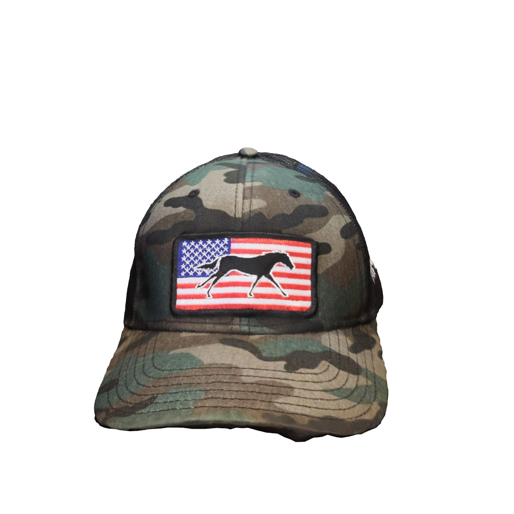 American Flag Patch Hat - Camo